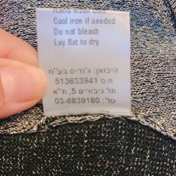 Alembika Metallic Knit Sweater Gray Black Size M - Picture 7 of 7